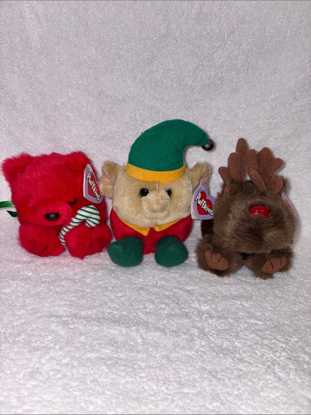 Puffkins 90’s Holiday Plush jangles, Elvin, moosletoe nwt vintage